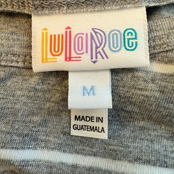 NWT LuLaRoe Anna Maxi Dress Gray and White Size Medium - Picture 5 of 7